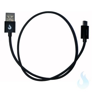 Oscium mini-B to USB A cable, top down view.